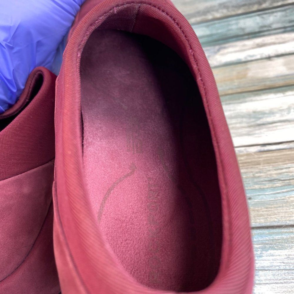 Rockport Ankle Boot Bootie Womens 6M Burgundy Nubuck Leather Slip On Lightweight - Picture 5 of 12